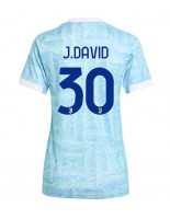 Juventus Jonathan David #30 Vieraspaita Naisten 2025-26 Lyhythihainen